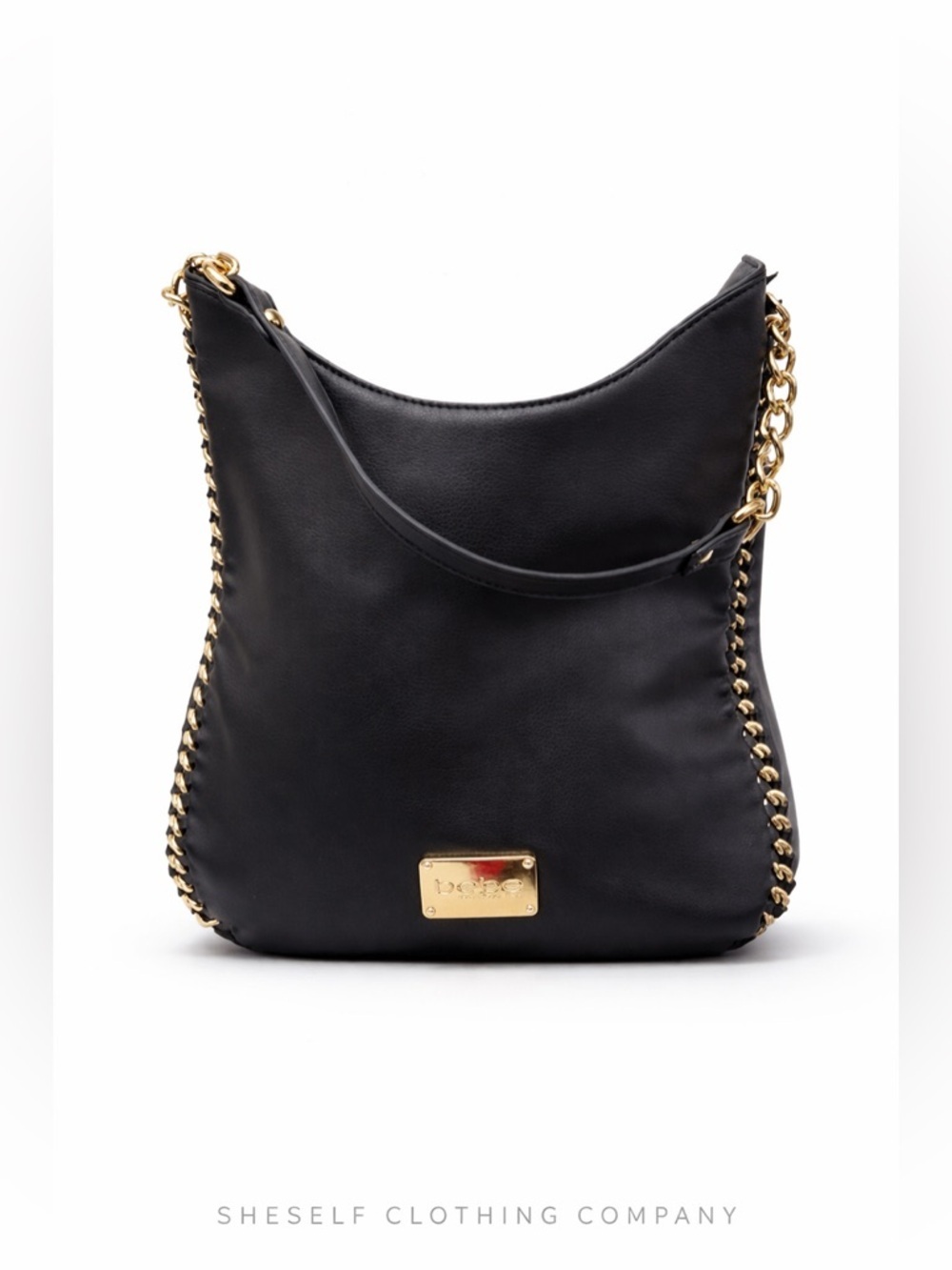 Bebe Colette Triple Entry Black Hobo Bag